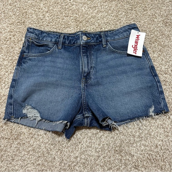 Wrangler Pants - New Wrangler Womens High Rise Vintage 3" Inseam Denim Blue Jean‎ Shorts 4/27